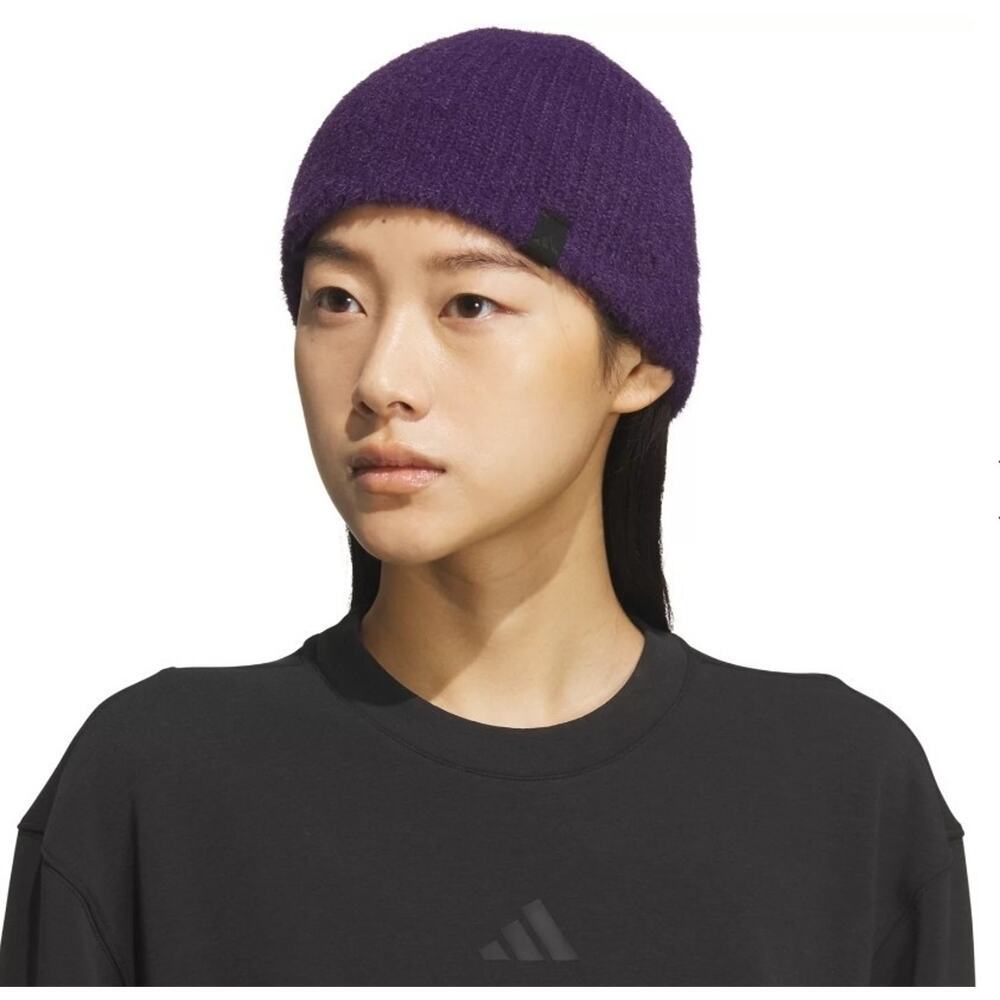 Adidas Womens Lifestyle Non Fold Beanie Nwt Plum Purple - Picture 5 of 9